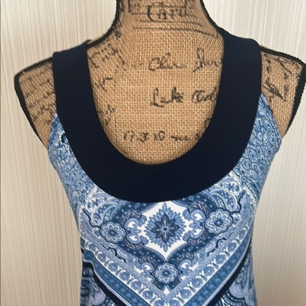 Elegant Blue Patterned Maxi Dress